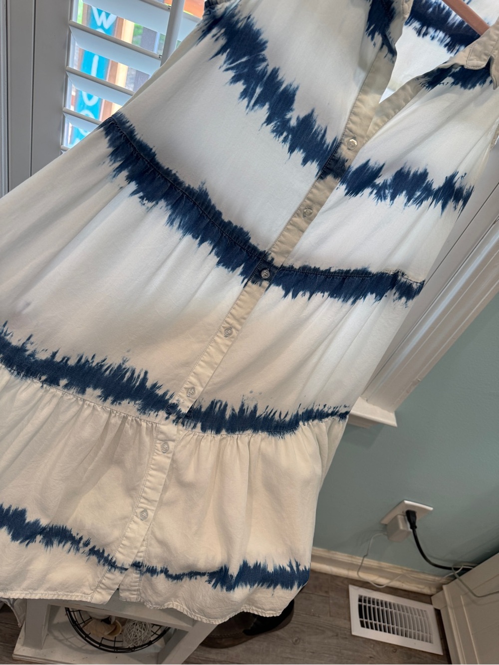 Mud Pie 
Navy blue and white  dress